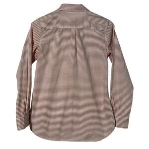 Garnet Hill Button Down Shirt Women’s 2 Organic Pima Cotton Pink White Stripe